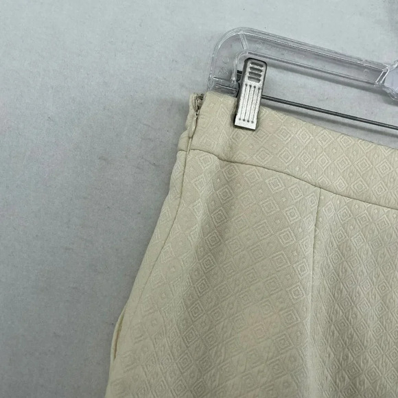 Forever21 Skirt Womens M Ivory Beige Jacquard Diamond Lined Mini Straight Pencil - Picture 5 of 9